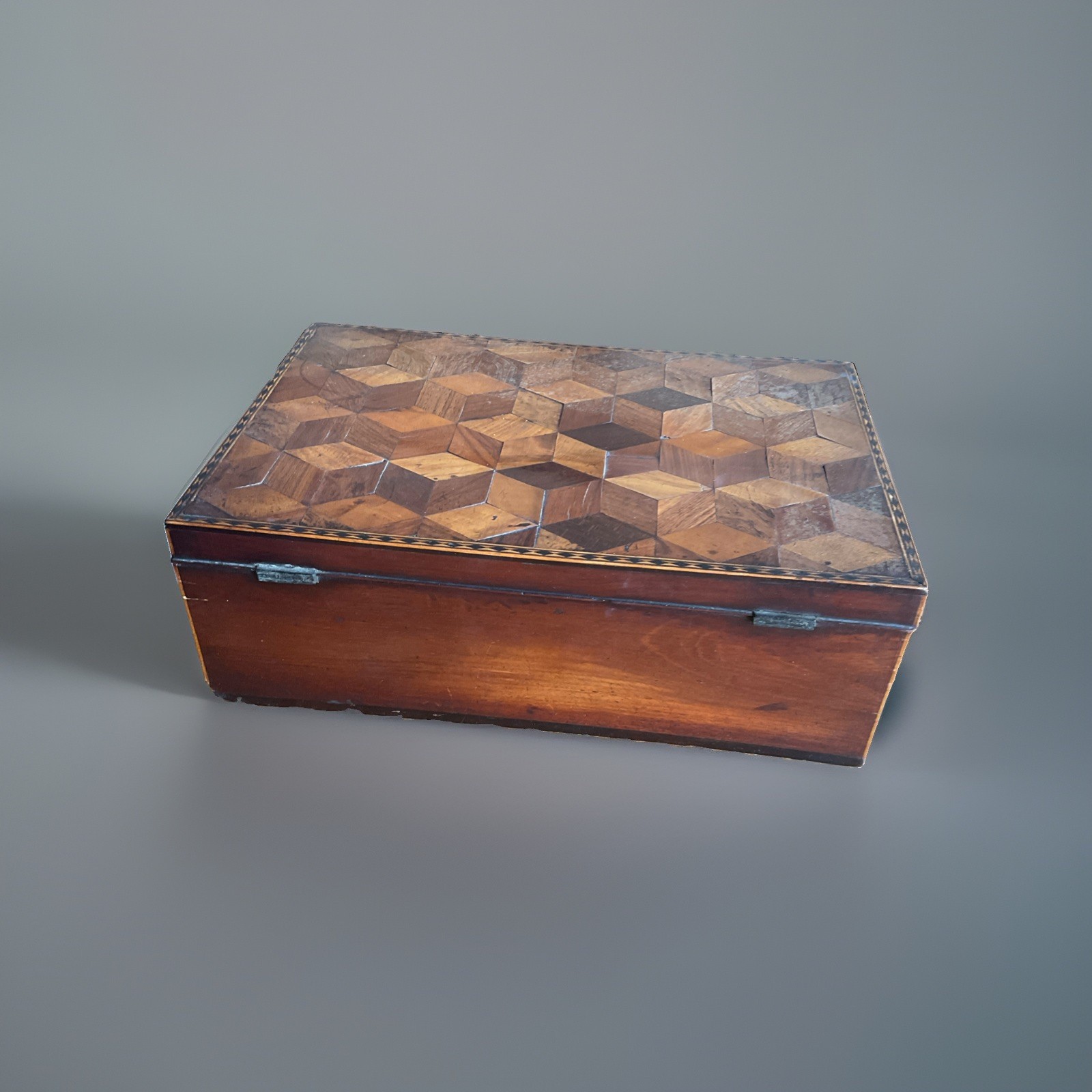 Antique Victorian Tunbridge Ware Sewing Parquetry Box circa 1850 Antique Victorian Tunbridge Ware Sewing Parquetry Box circa 1850