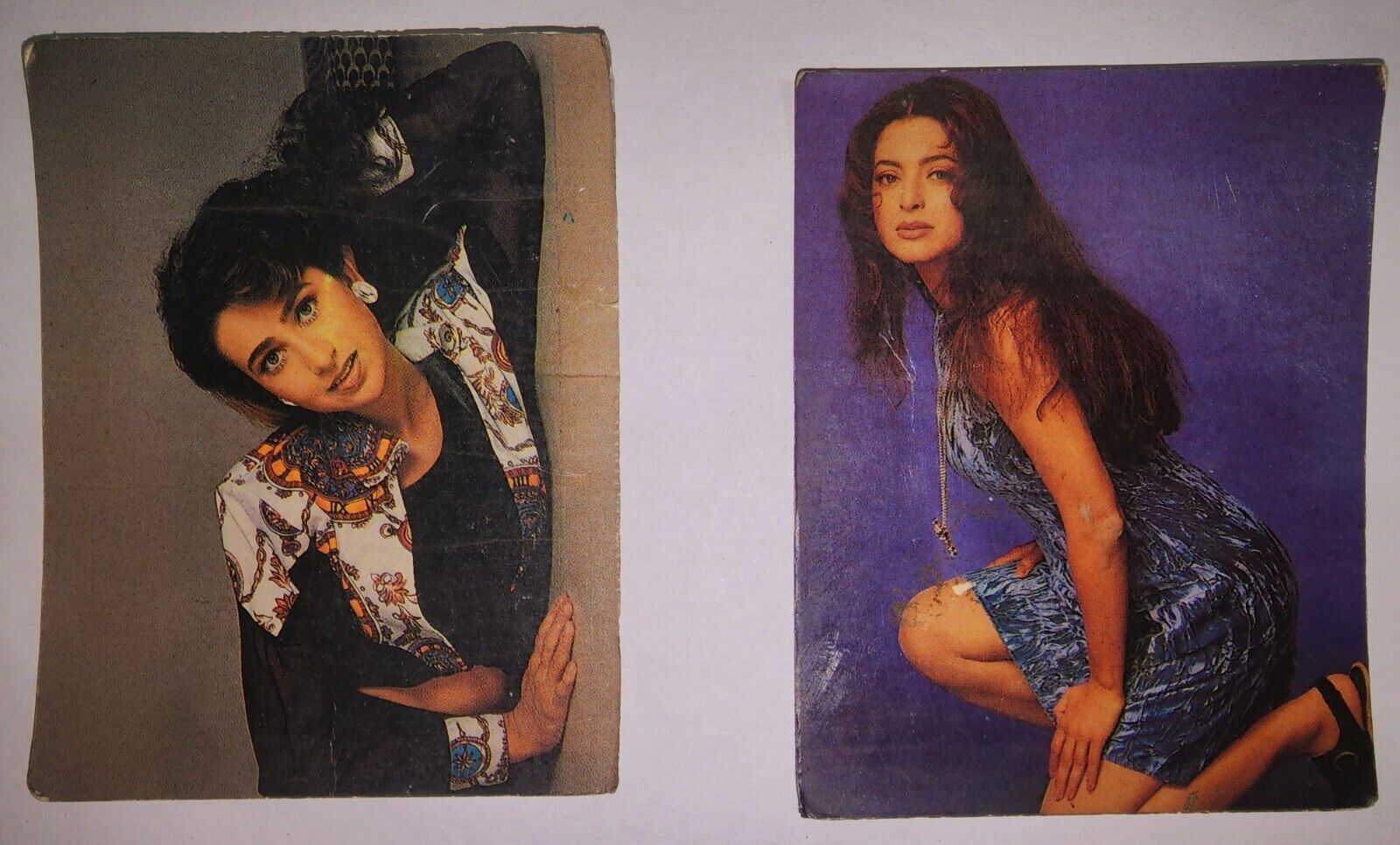 Bollywood Actress - Jui Chawla and Karishma Kapoor - Rare small Calendar 1996-97