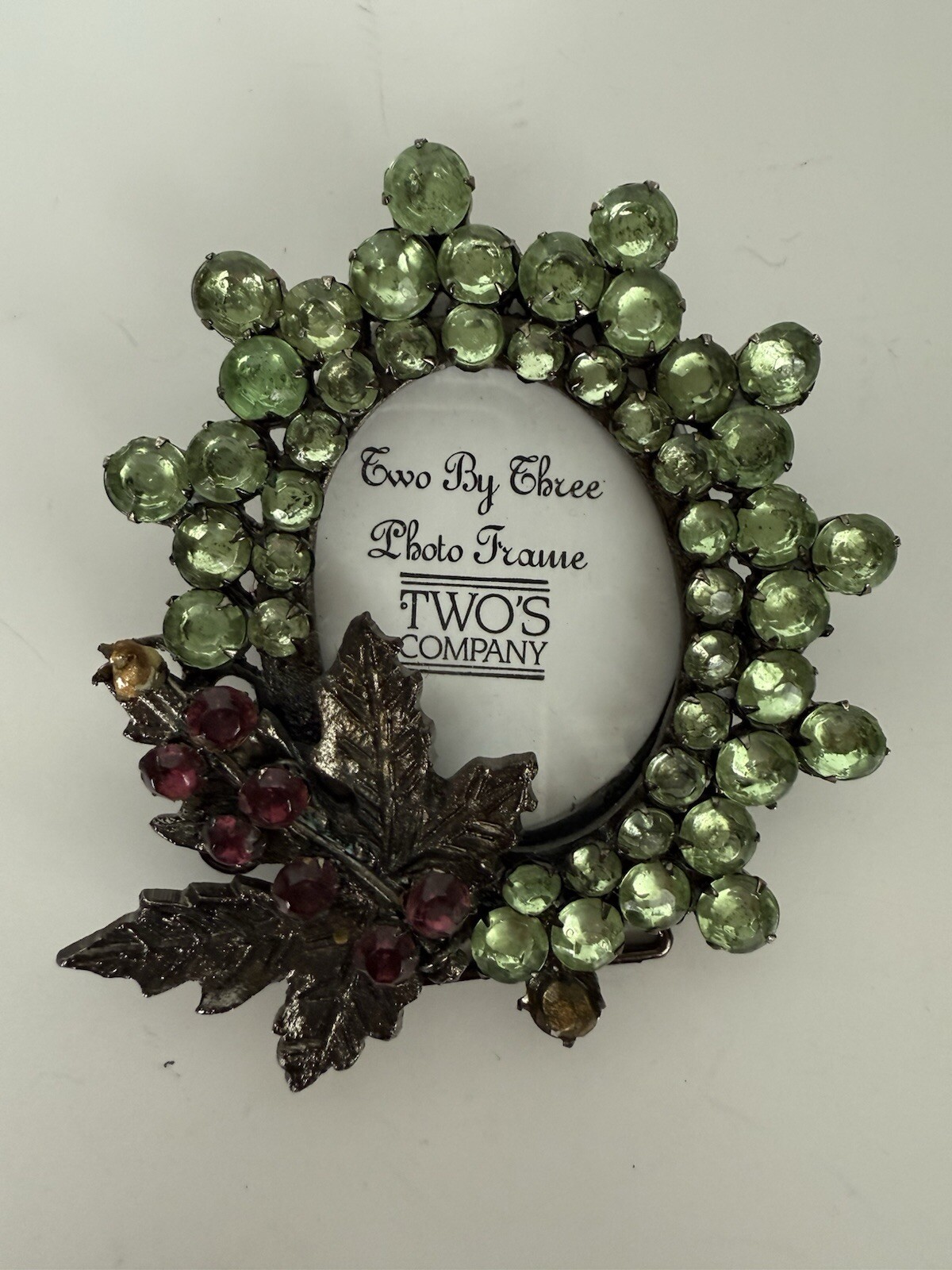 Two’s Company Vintage Rhinestone Oval Metal Picture Frame. Missing 3 Stones Two’s Company Vintage Rhinestone Oval Metal Picture Frame. Missing 3 Stones