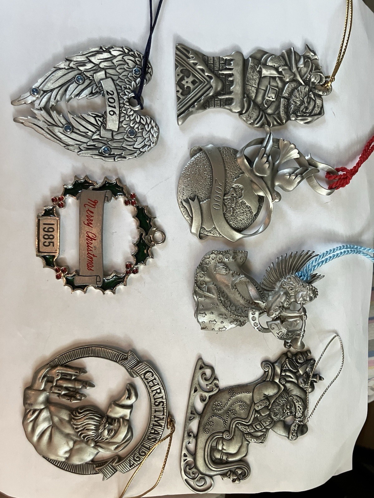 Lot of Vintage Avon Pewter Christmas Ornaments 1985-2016 Angels & Santas Metal Lot of Vintage Avon Pewter Christmas Ornaments 1985-2016 Angels & Santas Metal