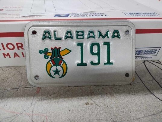 Alabama Expired 2020 Motorcycle Shriners License plate 191