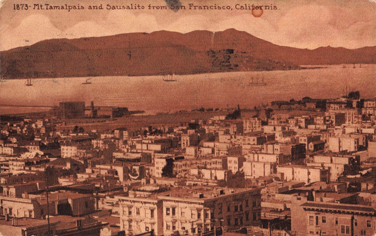 Mt. Tamalpais & Sausalito from San Francisco California CA 1915 Edward Mitchell