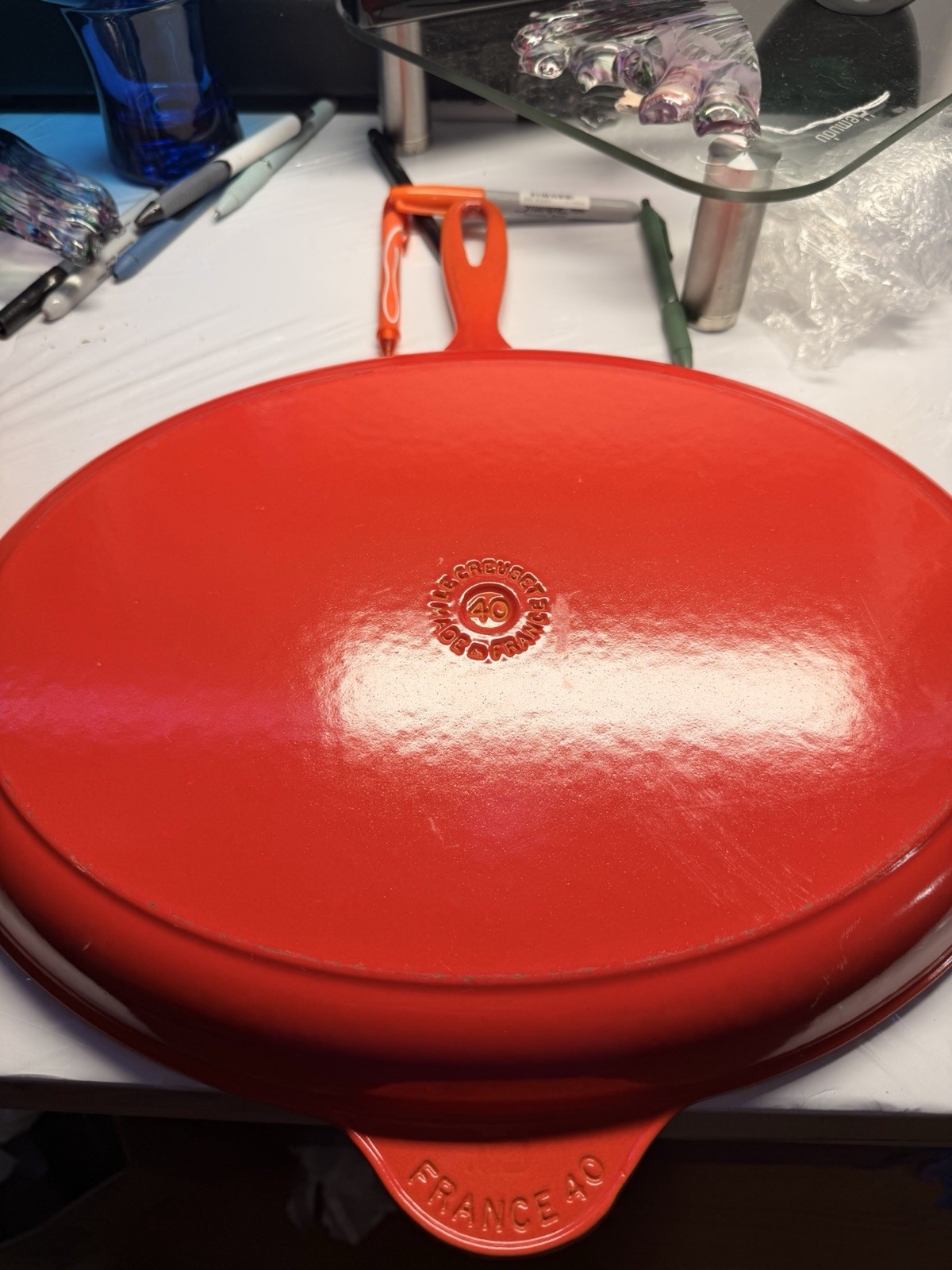 Le Creuset New Oval 15 3/4 Inch Pan Flame Orange