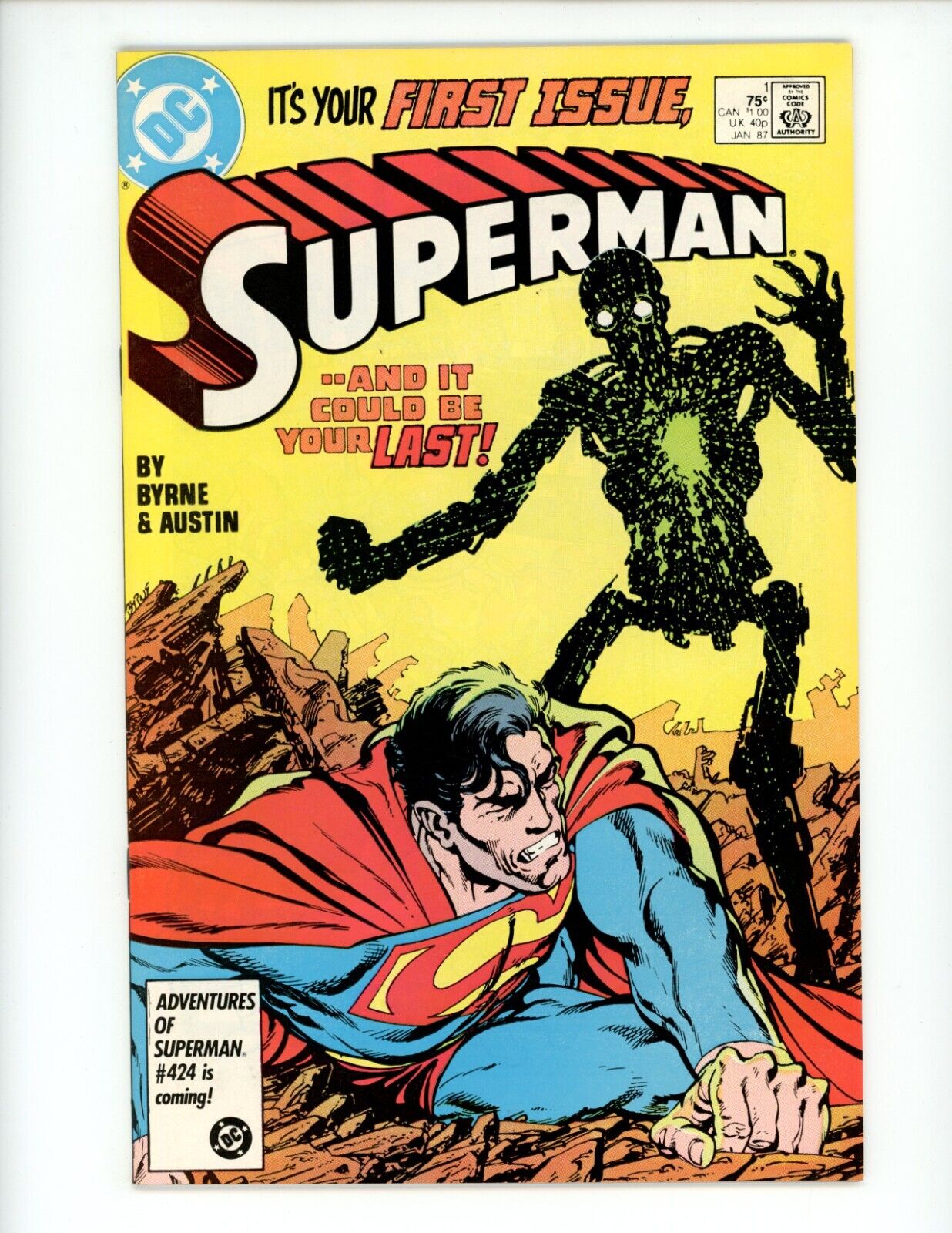 Superman #1 Comic Book 1987 VF/NM John Byrne DC Heart of Stone Metallo