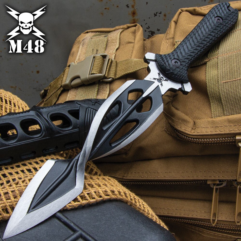 M48 Tsunami Fixed Blade With Vortec Sheath | Twist Blade Design | 15
