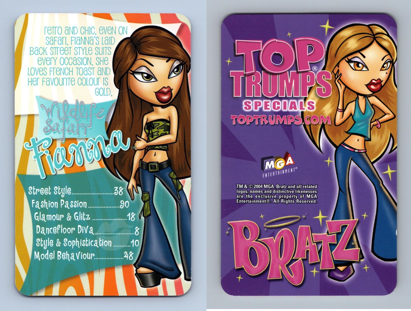 Wildlife Safari Fianna - Bratz 2004 Top Trumps Specials Card Wildlife Safari Fianna - Bratz 2004 Top Trumps Specials Card