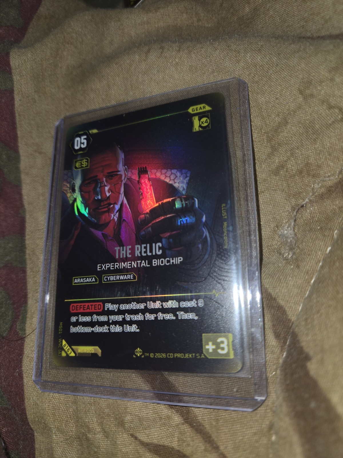 Cyberpunk TCG Beta - The Relic - Experimental Biochip - Iconic Rare B163 Cyberpunk TCG Beta - The Relic - Experimental Biochip - Iconic Rare B163