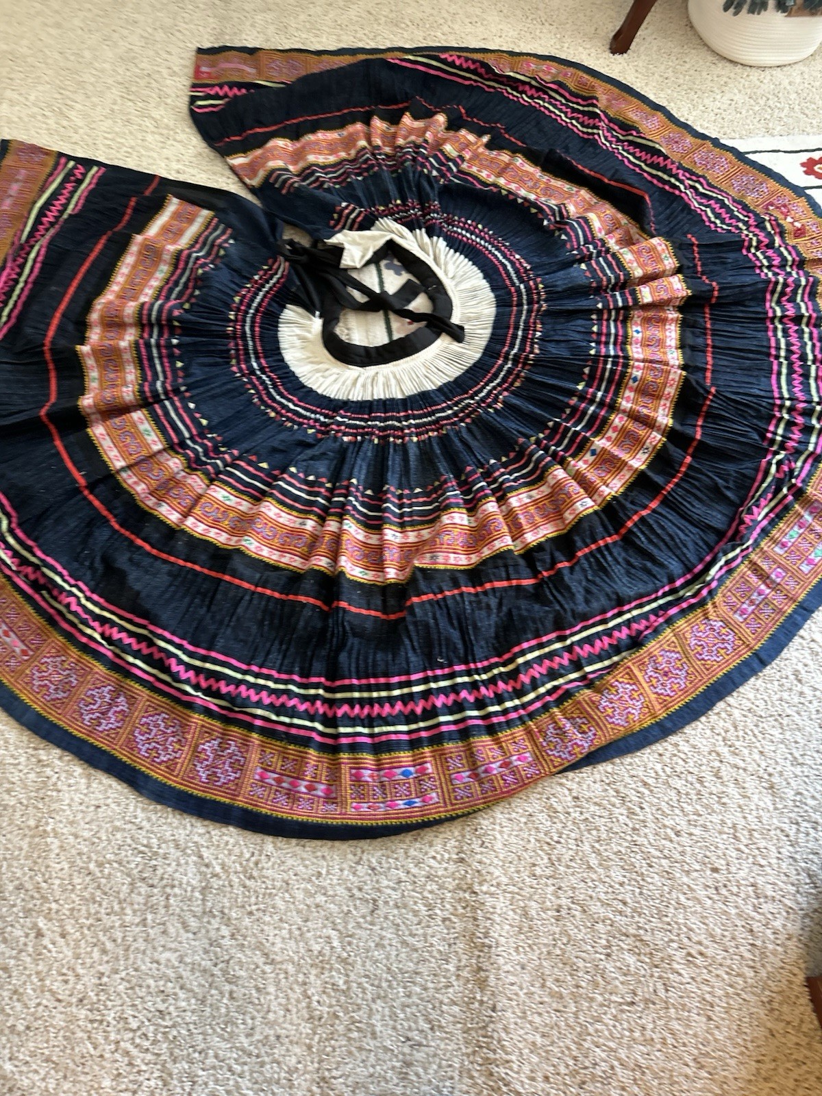 Handcrafted Vtg. Hmong Ceremonial Skirt ~ Thailand ~ silk, cotton, hemp Handcrafted Vtg. Hmong Ceremonial Skirt ~ Thailand ~ silk, cotton, hemp