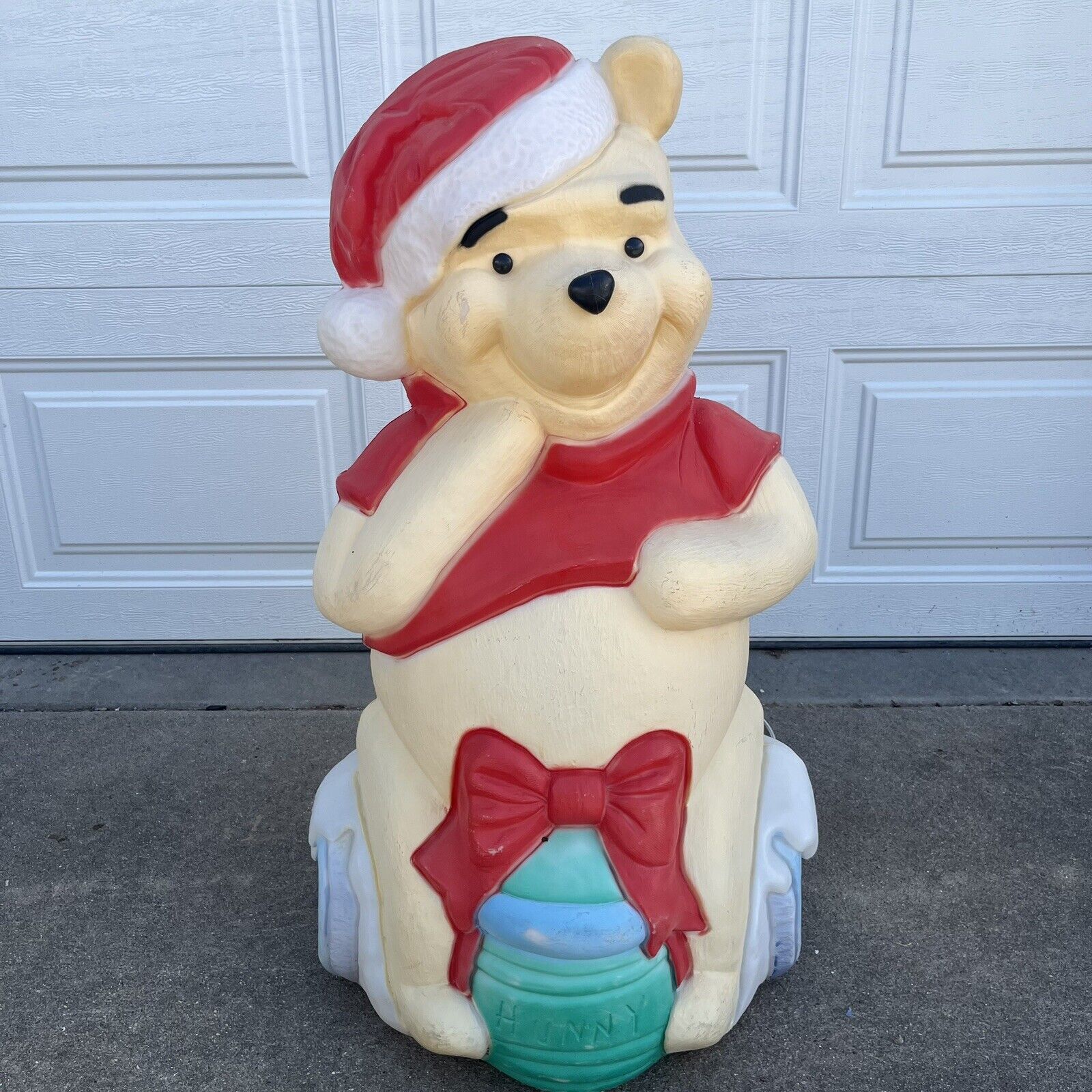 Vintage Santa’s Best 33” Winnie The Pooh Bear Disney Christmas Blow Mold