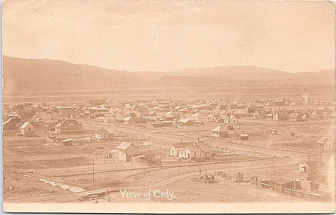 RPPC Cody Wyoming Business District Birdseye Town View 1906