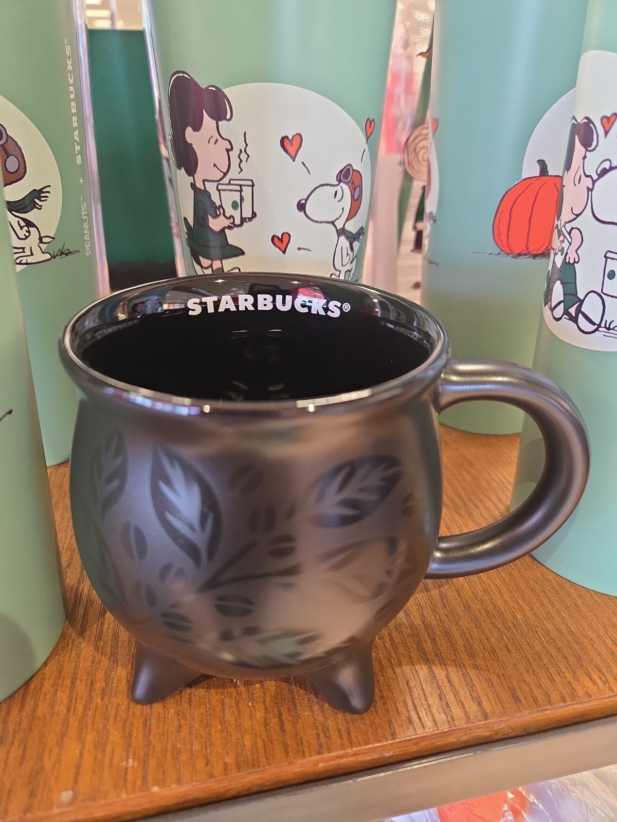 Starbucks 2026 Halloween Cauldron 14oz Black Mug IN HAND