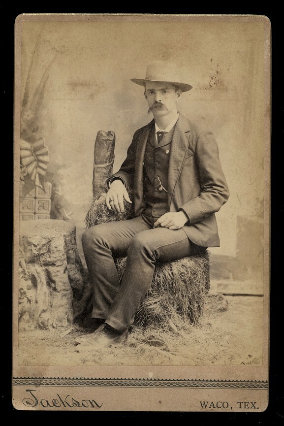 ID\'d Waco Man by Texas Photographer Jackson 1880s Cabinet Card Photo