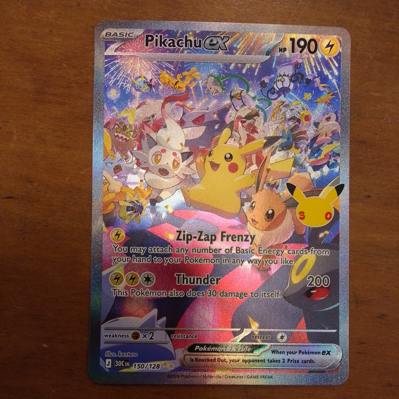 Pikachu Ex 150/128 30th Anniversary Sir Can Ship Immediately