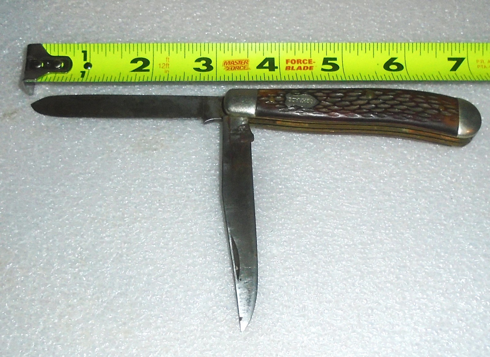 Schrade Walden NY USA Model 293 2 Blade Trapper Knife Delrin Handles