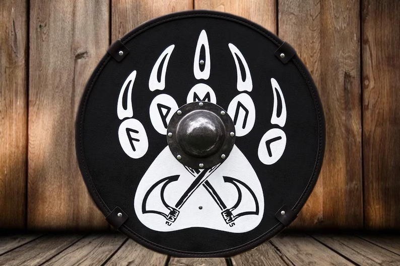 Bear Paw Shield Viking shield Round shield Wall Décor medieval shield Gift