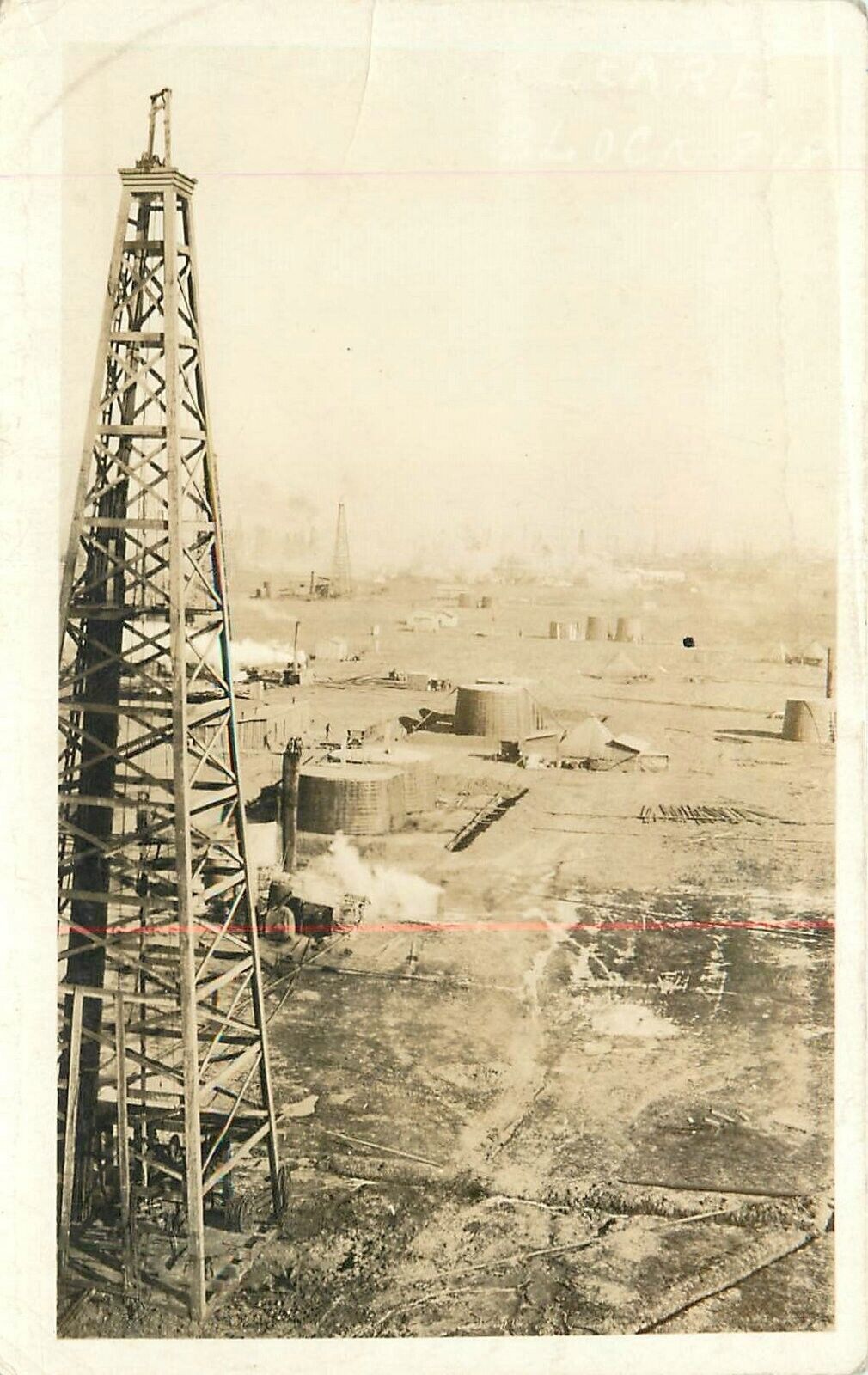 Postcard RPPC 1920s Oil Industry View from Derrick TP24-1956