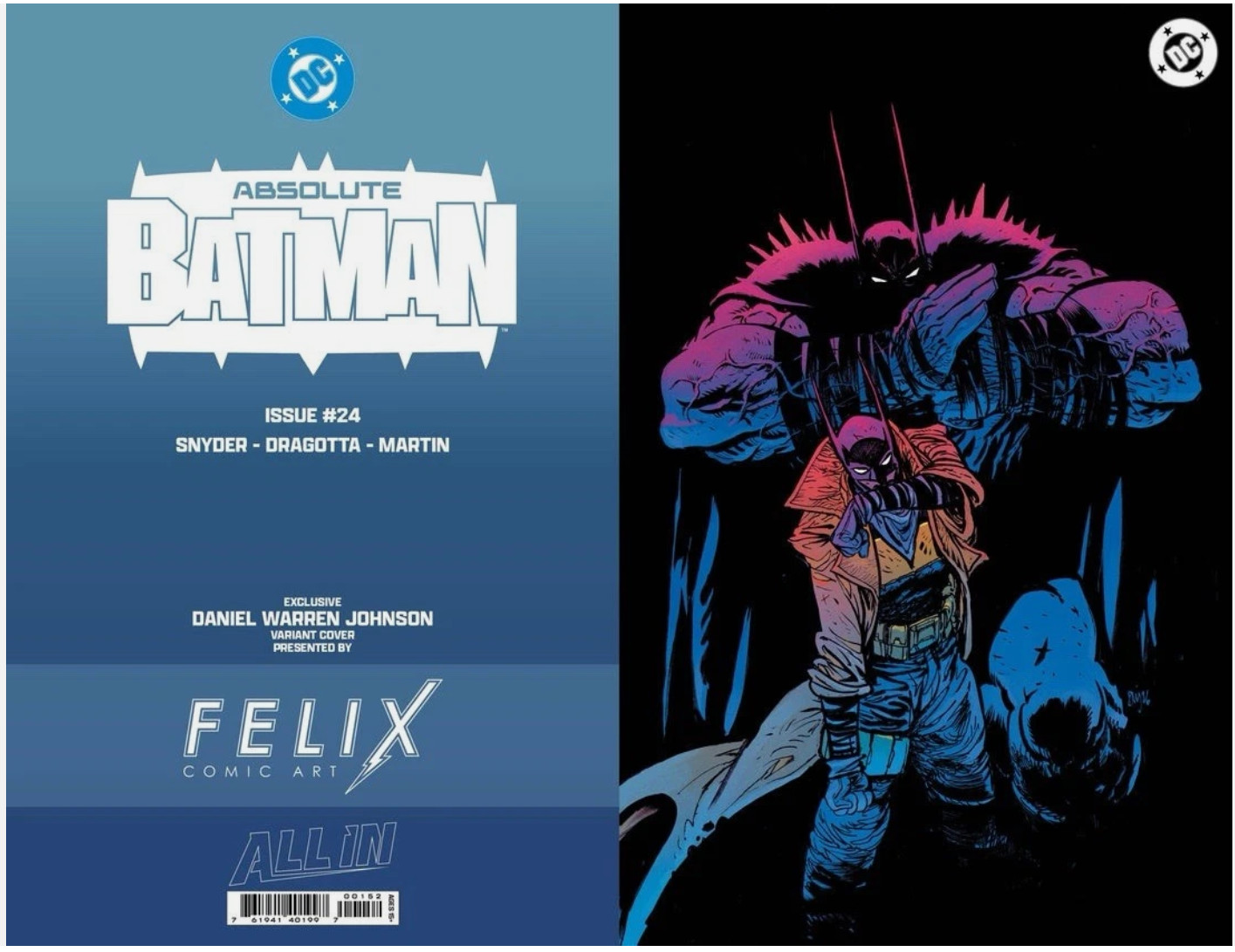 ABSOLUTE BATMAN #24 DANIEL WARREN JOHNSON DWJ FELIX COMIC FOIL EXCLUSIVE PRESALE ABSOLUTE BATMAN #24 DANIEL WARREN JOHNSON DWJ FELIX COMIC FOIL EXCLUSIVE PRESALE