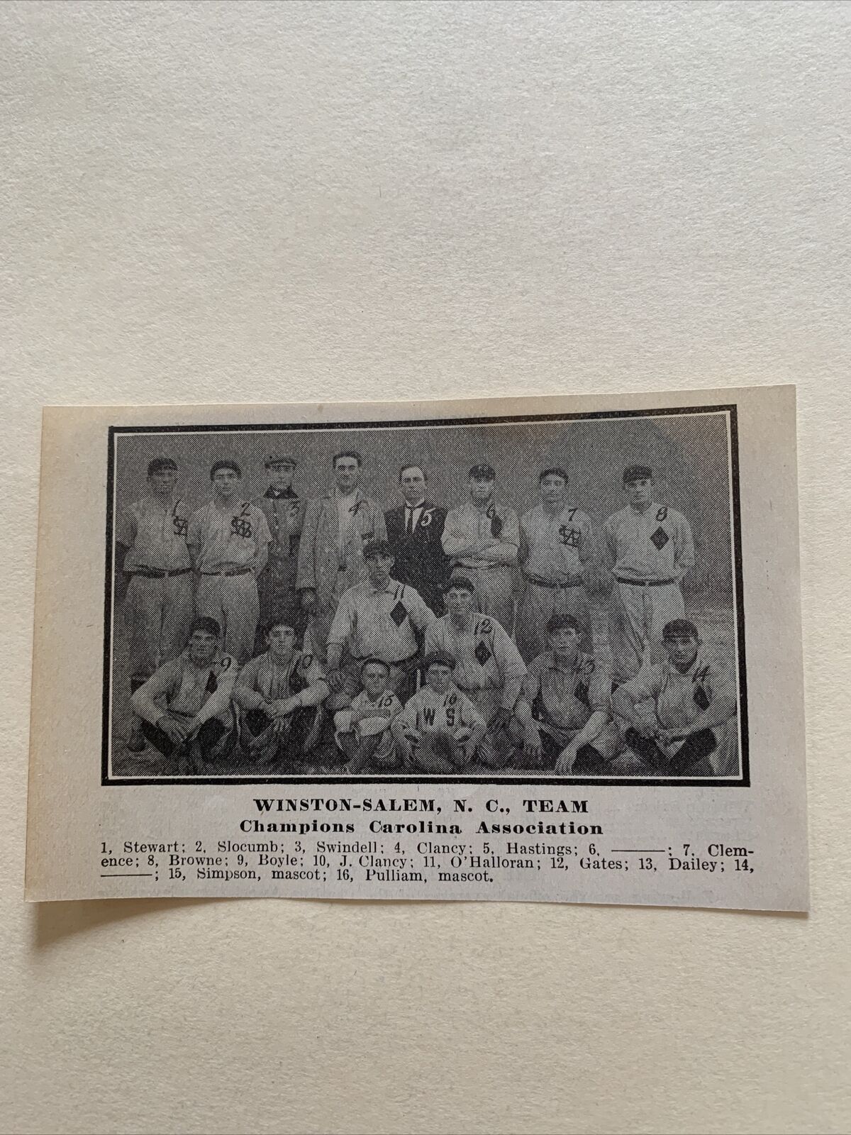 Winston-Salem Twins Carolina Association Champs 1911 Baseball Team Picture #2