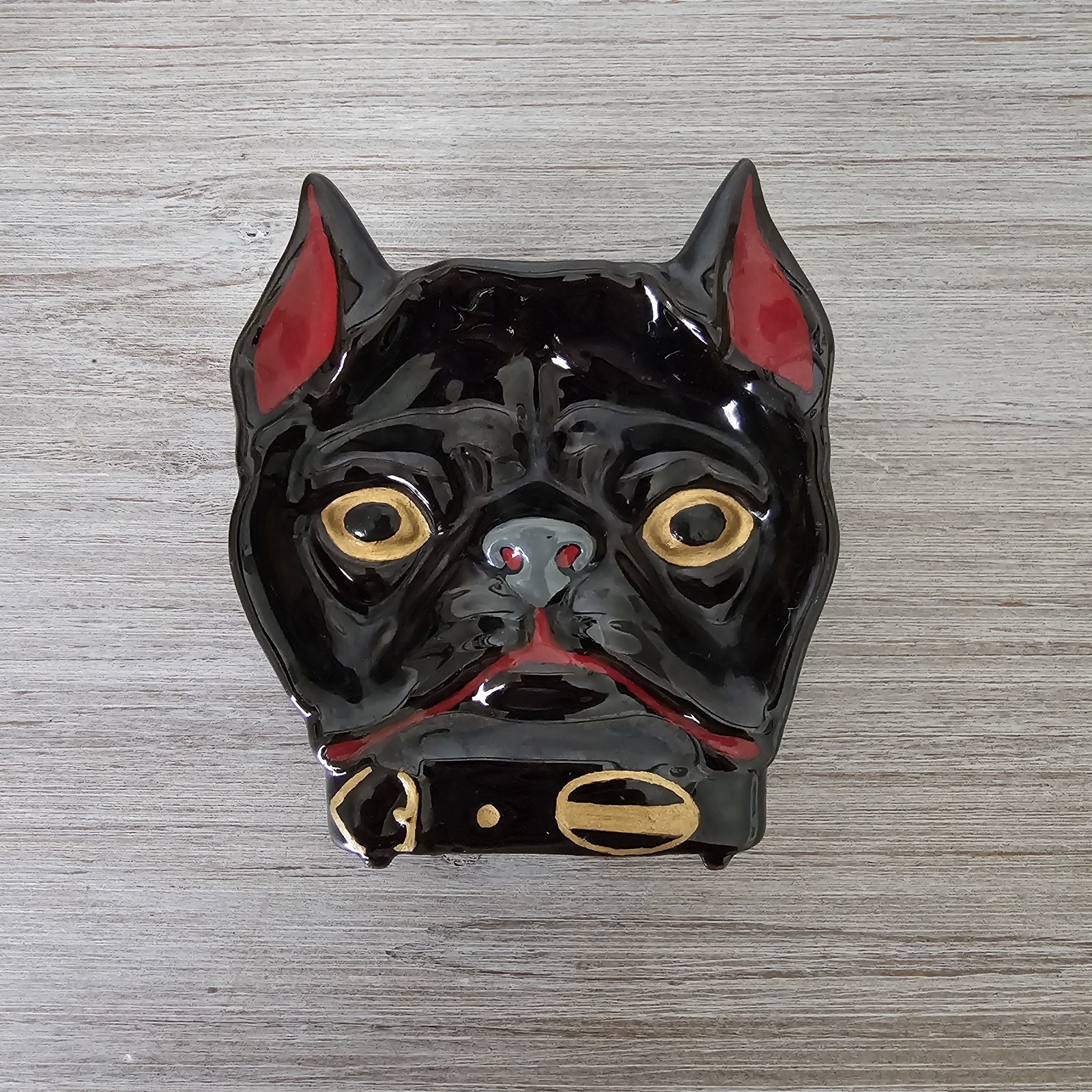 Vintage Mid-Century Hand Painted Dog Ashtray