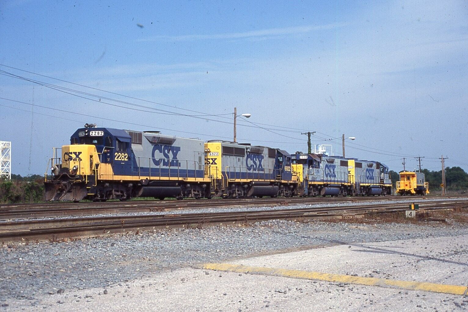 Original Train Slide CSX  #2282, 6922, 2528 + 2529 1997 Nichols Florida #25