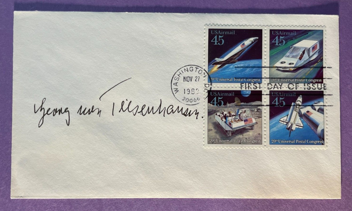 SIGNED GEORG VON TIESENHANSEN FDC AUTOGRAPHED FIRST DAY - WERNER VON BRAUN TEAM SIGNED GEORG VON TIESENHANSEN FDC AUTOGRAPHED FIRST DAY - WERNER VON BRAUN TEAM