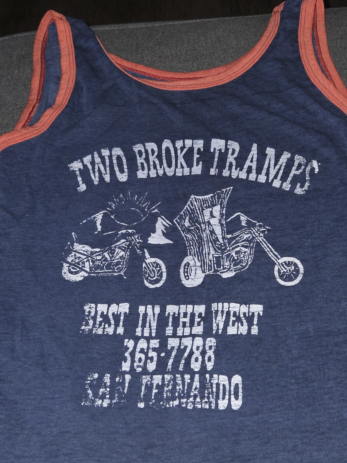 Vtg Harley Davidson Tank Top Shirt Single Stitch Medium Two Broke Tramps MC Rare Vtg Harley Davidson Tank Top Shirt Single Stitch Medium Two Broke Tramps MC Rare