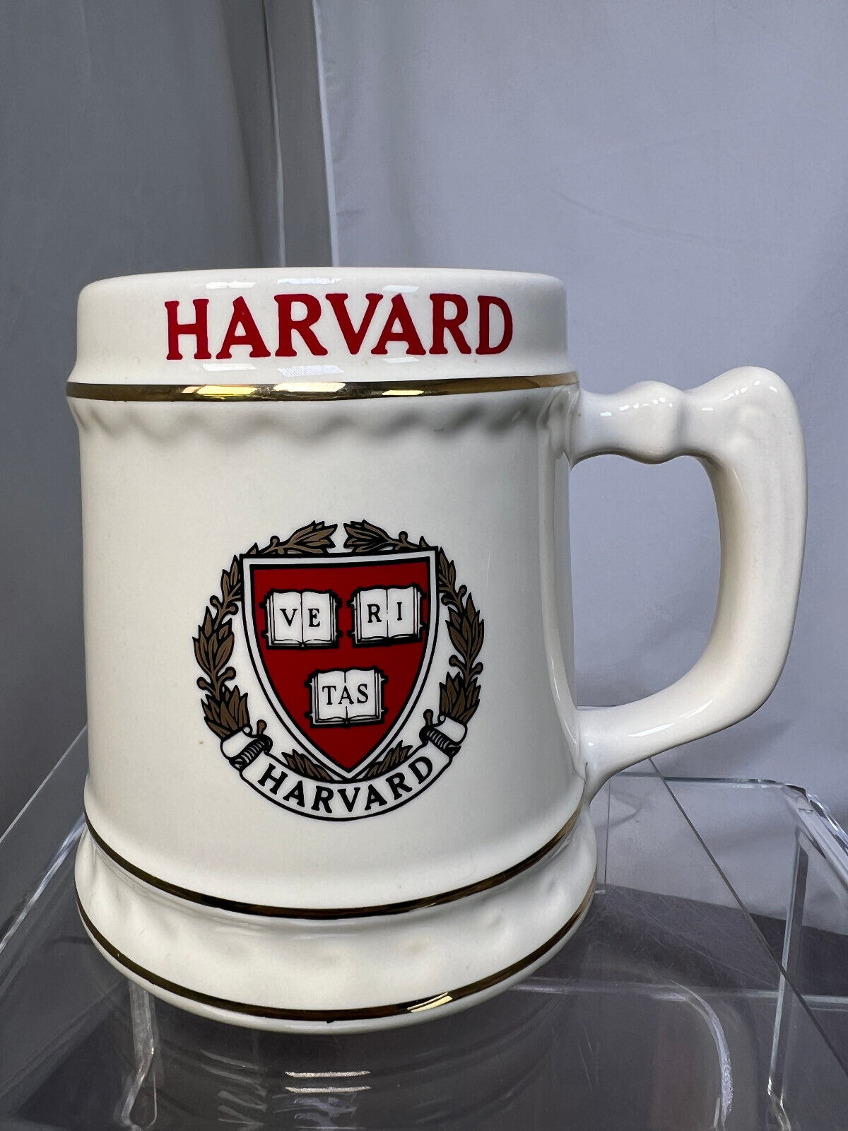 Vintage Harvard University Ceramic Beer Stein Mug Ivy League Cup