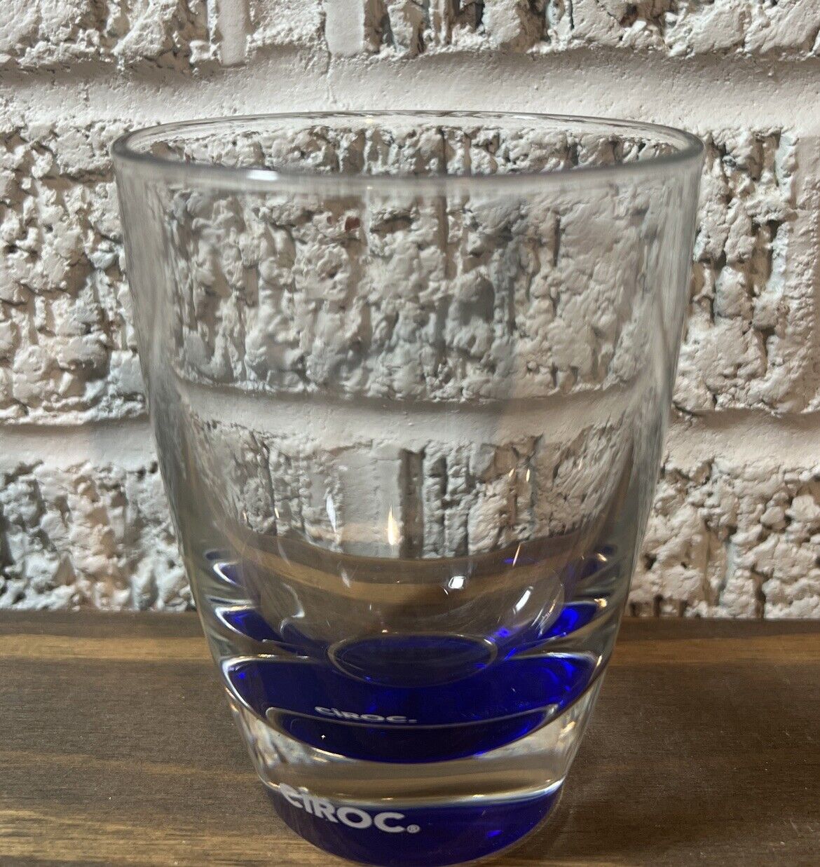 CIROC Weighted 4”x3” Vodka Rocks Glass made in ItaThick Cobalt Blue Bottom Italy