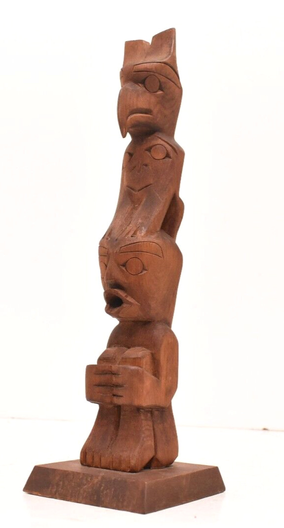 Antique Early Carved Tlingit Haida totem pole pacific NORTHWEST Coast 12