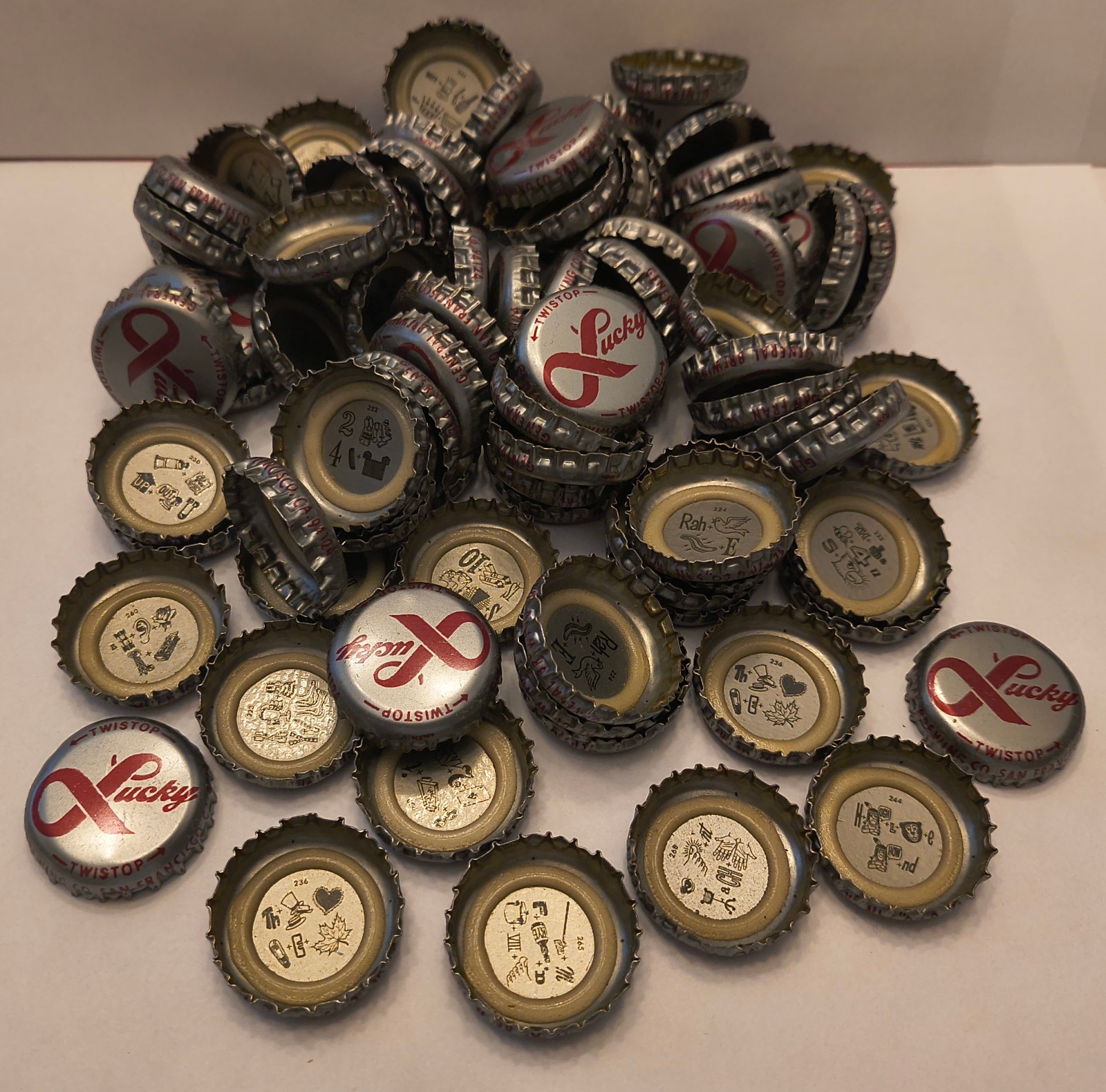 90 Vintage Lucky Lager Rebus Beer Bottle Caps