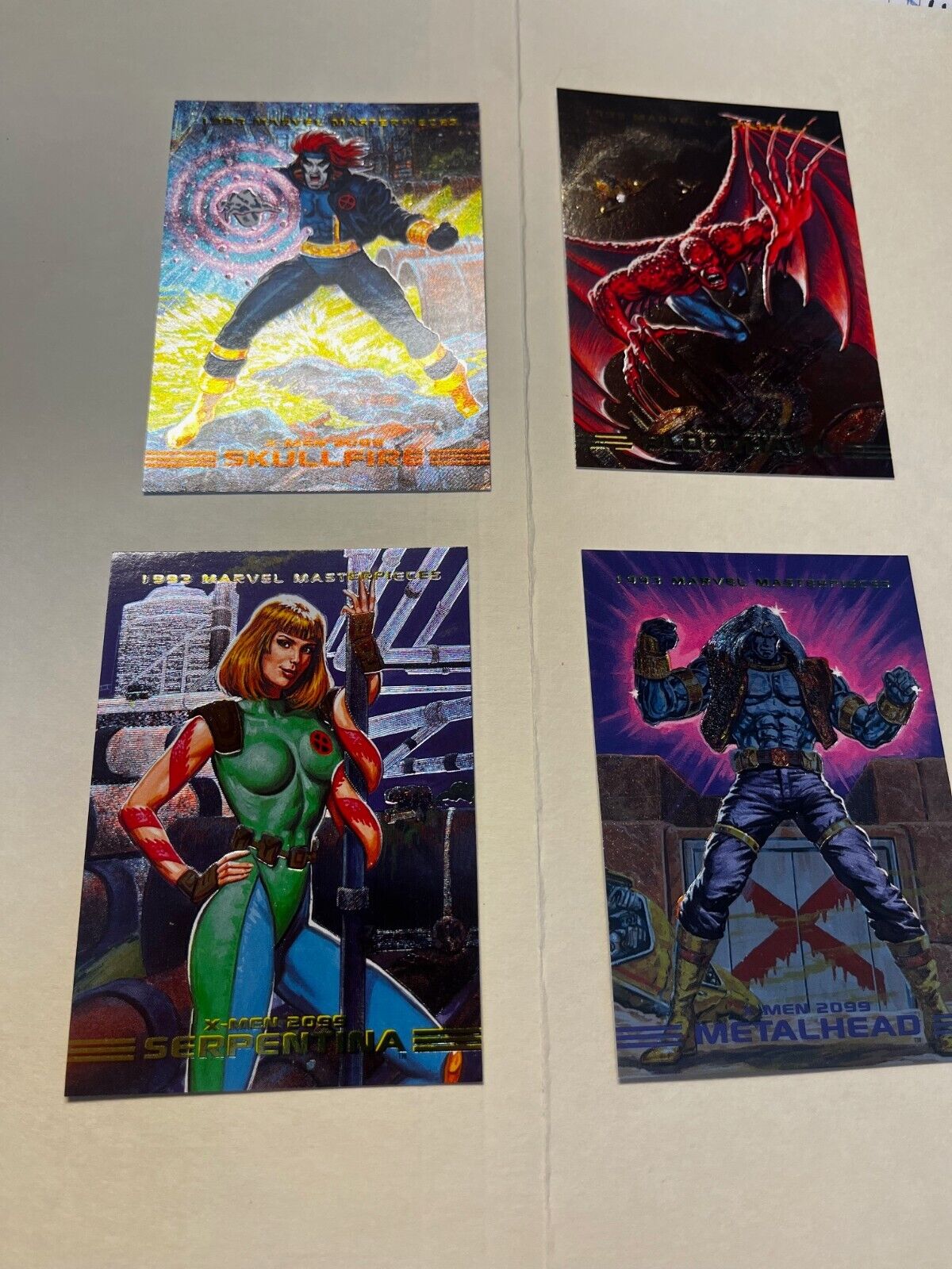 1993 Marvel Masterpieces Dyna Etch Lot Of 4 Cards