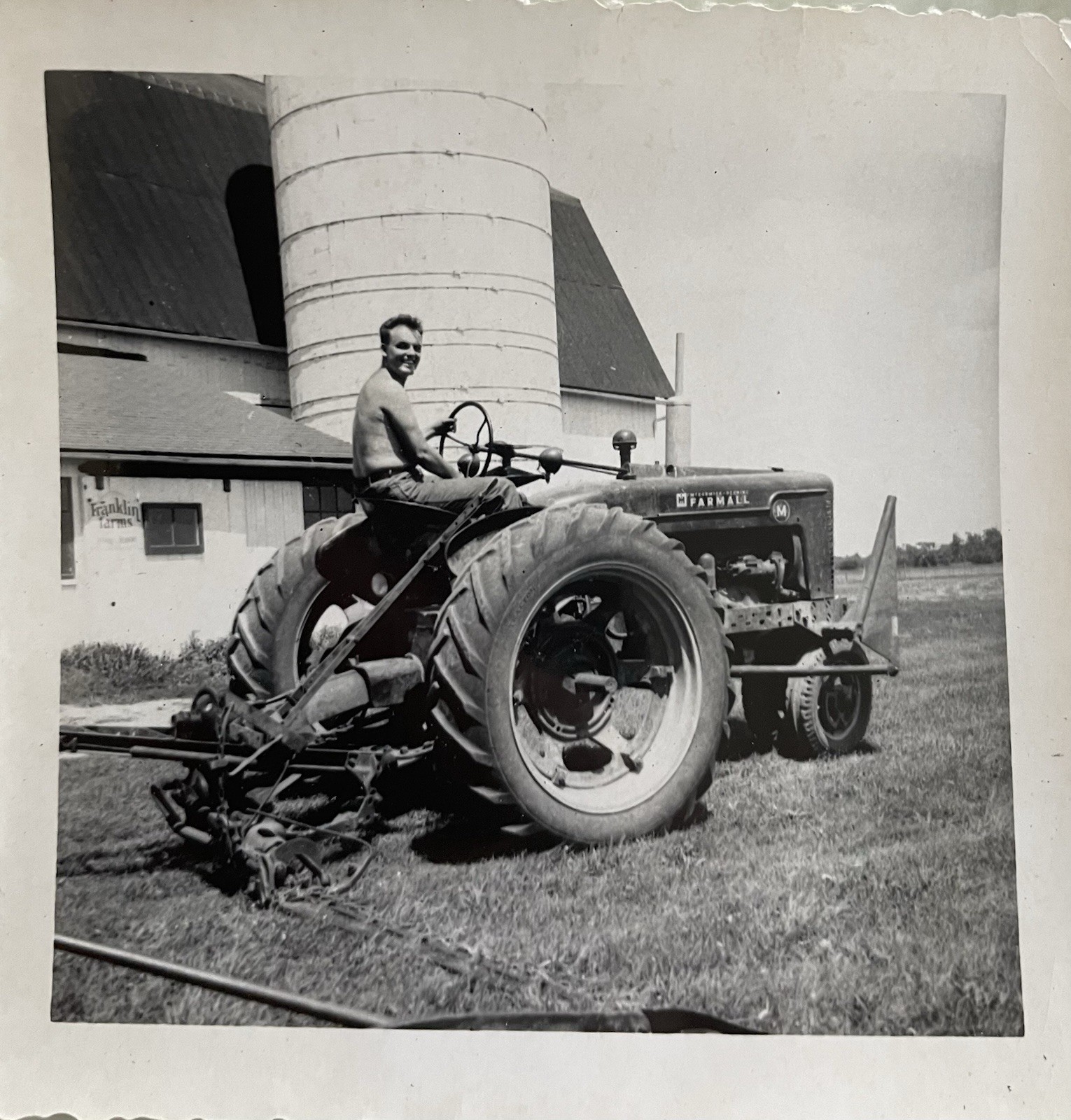 Vintage Photo Shirtless Man on Big Tractor Farmer 1950s Gay Int Vintage Photo Shirtless Man on Big Tractor Farmer 1950s Gay Int
