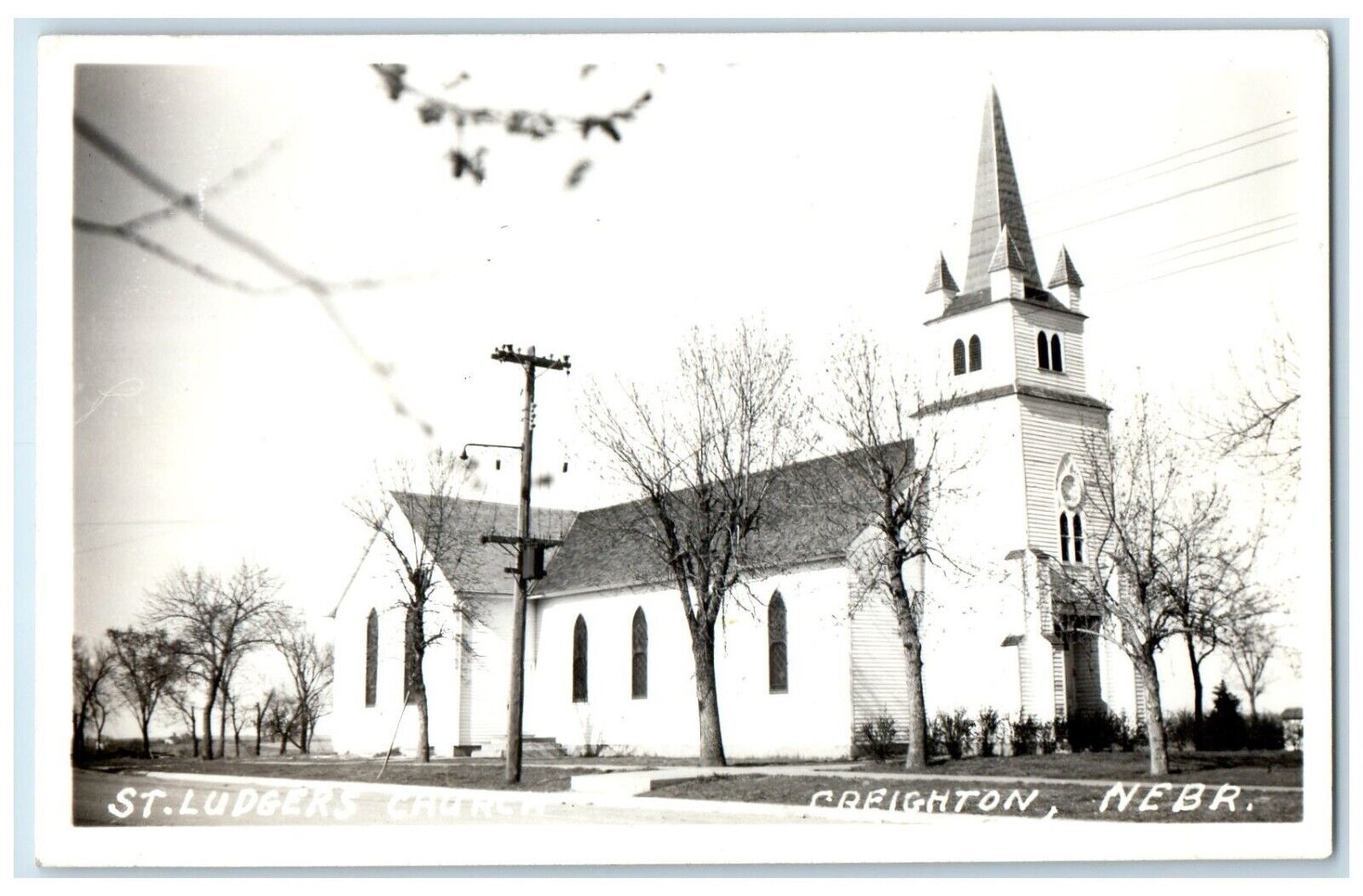 c1940's St. Ludgers Church Creighton Nebraska NE RPPC Photo Vintage Postcard