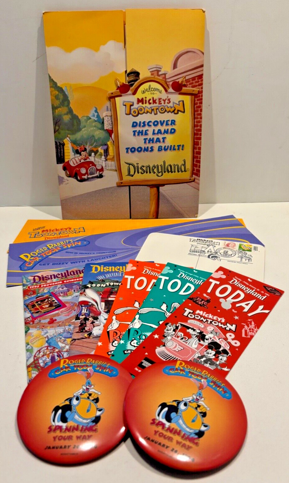 1993 Disneyland’s Mickey\'s Toontown Grand Opening Media Press Kit Plus 2 TICKETS