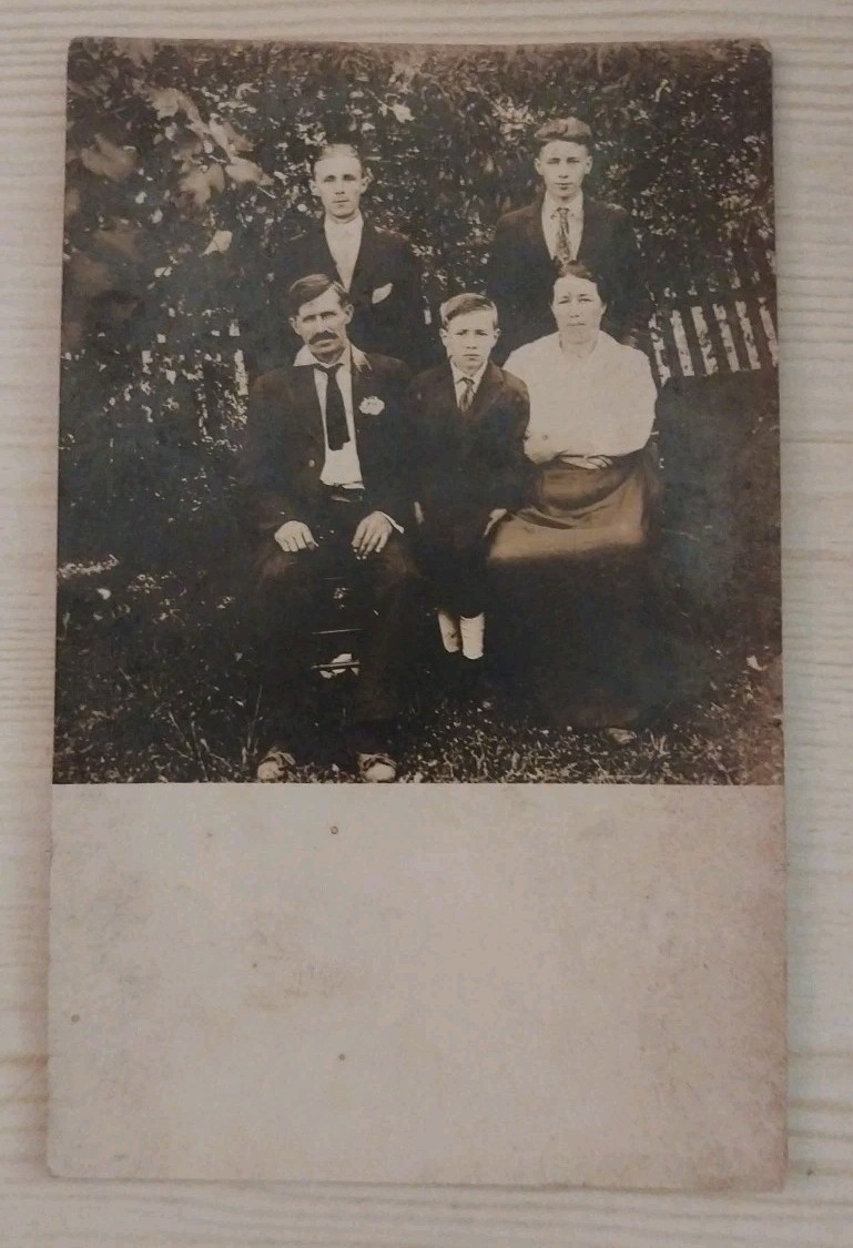 Vintage RPPC West Virginia Family Portrait Postcard Antique WV Photo c1910s  Old