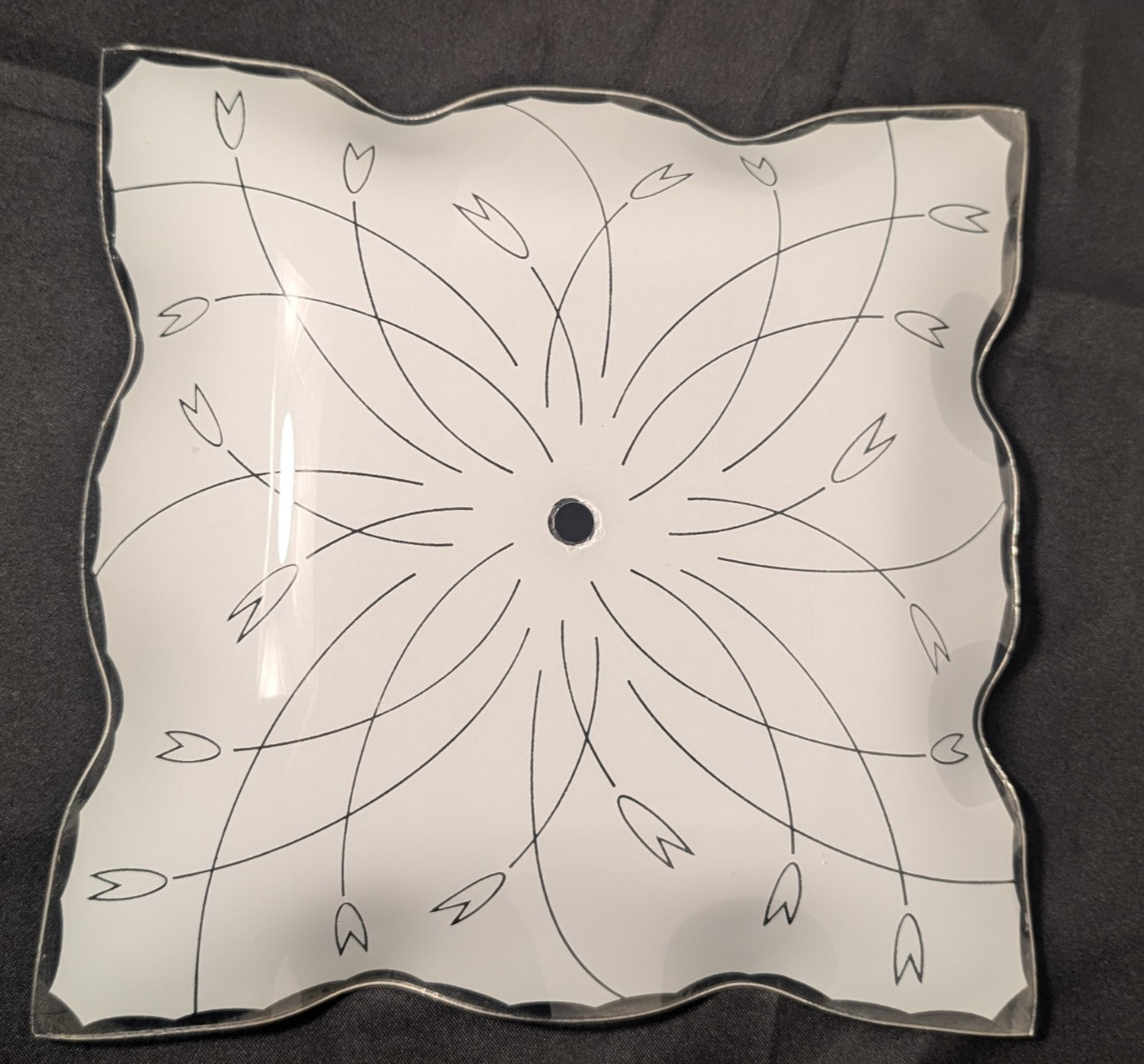 Vintage MCM Frosted Glass Square Ceiling Spring Tulip Light Shade Cover 13\ Vintage MCM Frosted Glass Square Ceiling Spring Tulip Light Shade Cover 13\