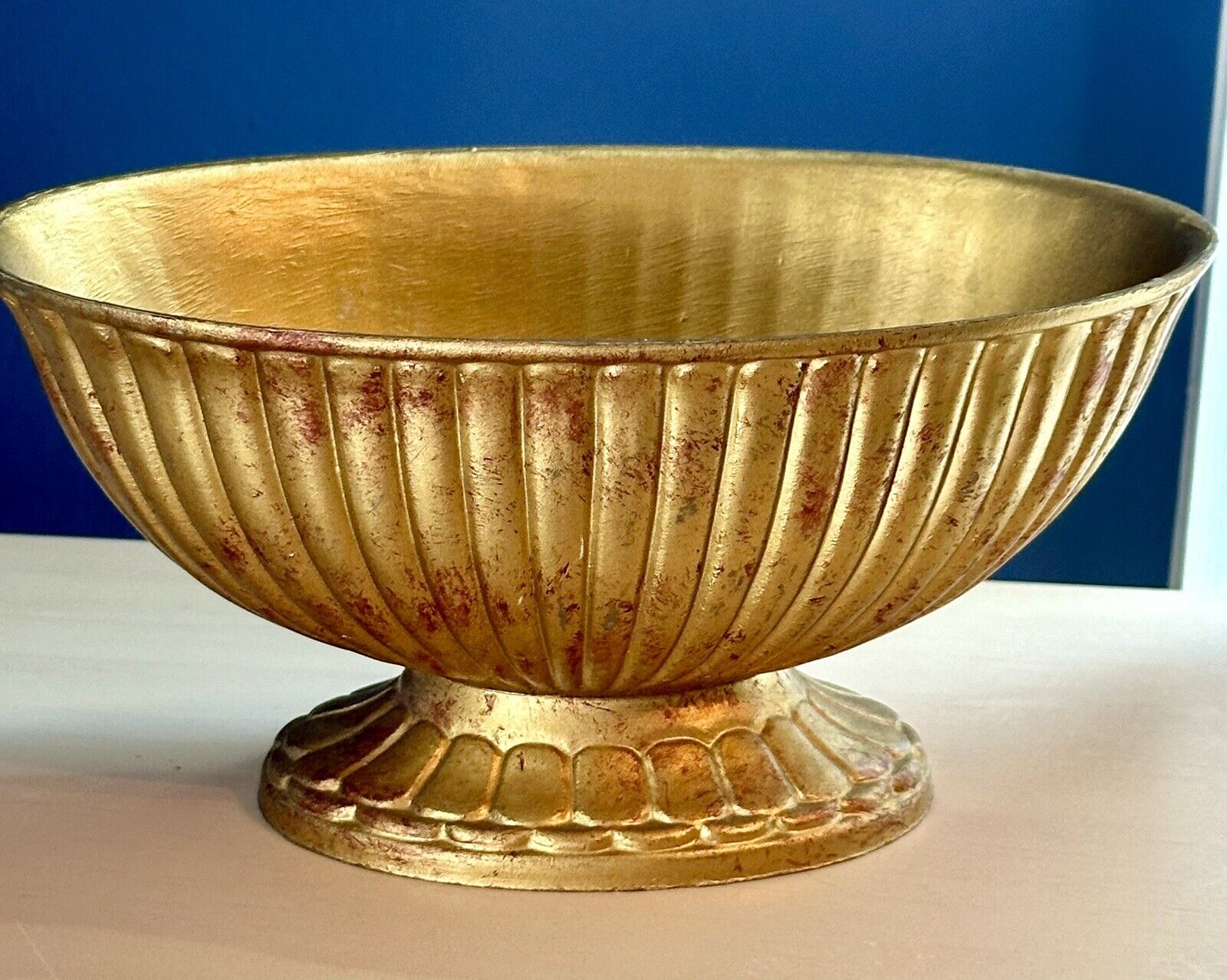 Vintage Italian Florentine Gold Gilt Plastic Decorative Bowl Made In Italy