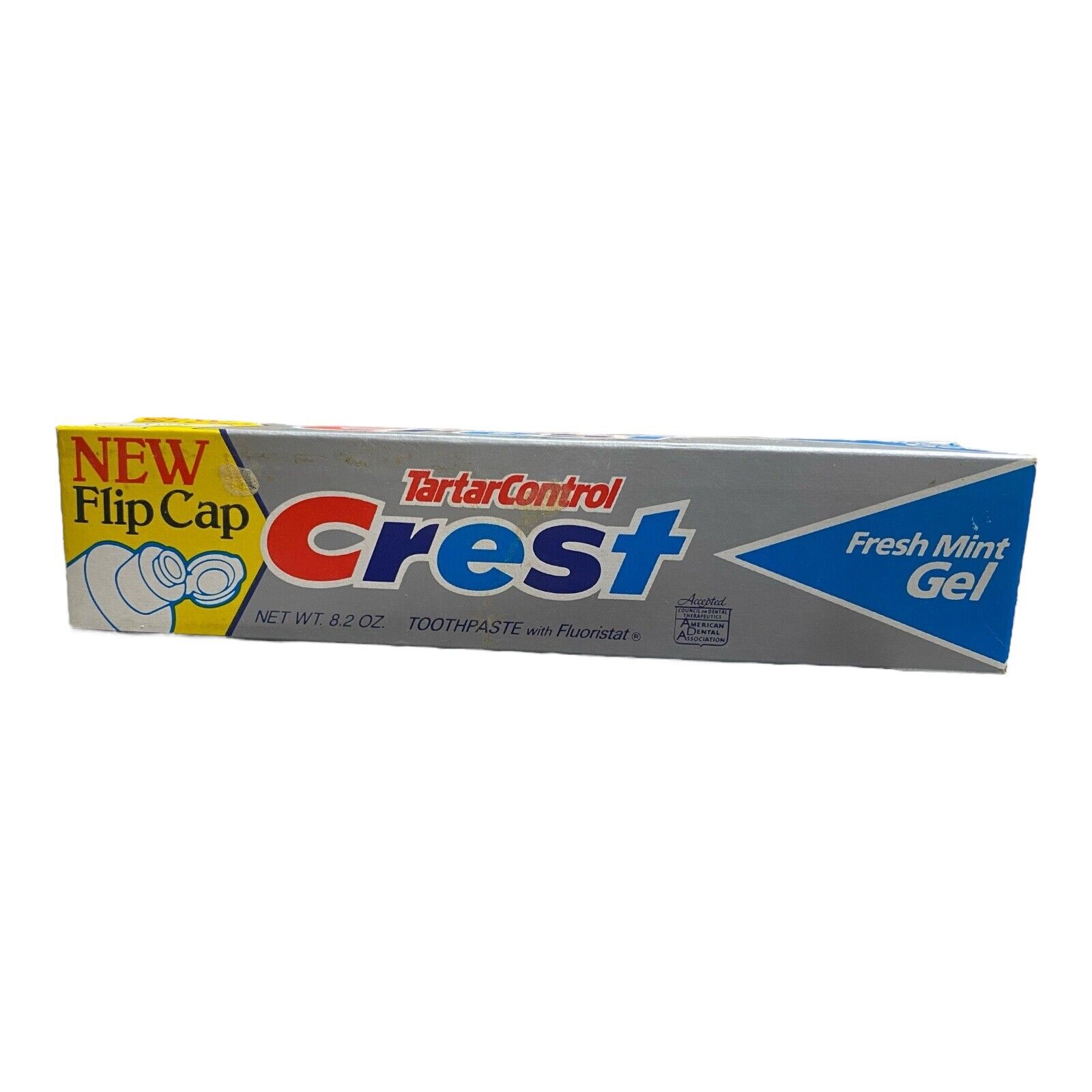 Vintage Crest New Flip Cap Tartar Control NOS Advertisement 8.2oz Fresh Mint Gel