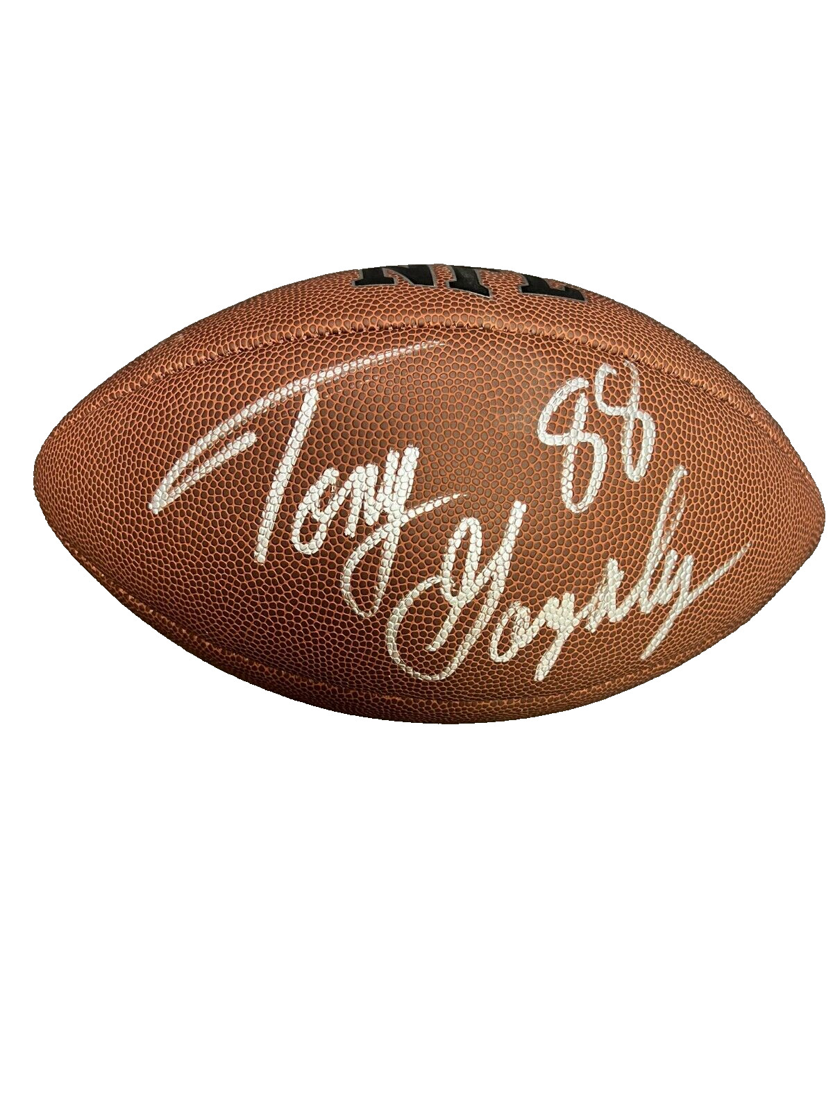 TONY GONZALEZ SIGNED AUTOGRAPHED FOOTBALL KANSAS CITY CHIEFS HOF JSA COA