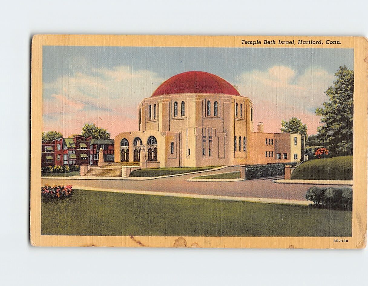 Postcard Temple Beth Israel Hartford Connecticut USA North America