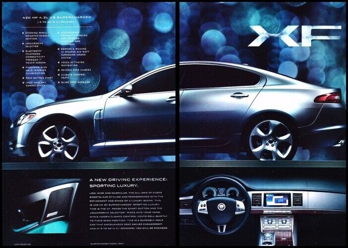 2007 2008 Jaguar XF Original 2-page Advertisement Print Car Art Ad J747