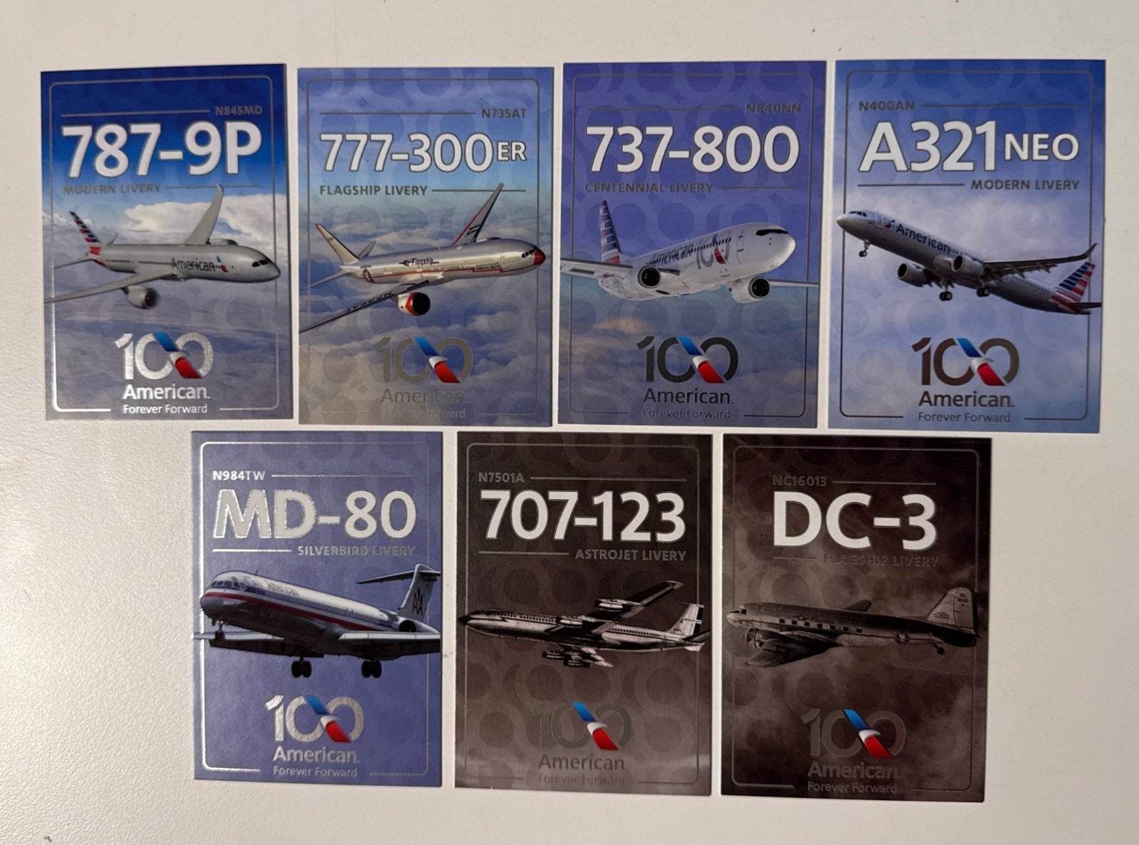 American Airlines (AA) Trading Cards Mint Condition 100 Years Anniversary Set