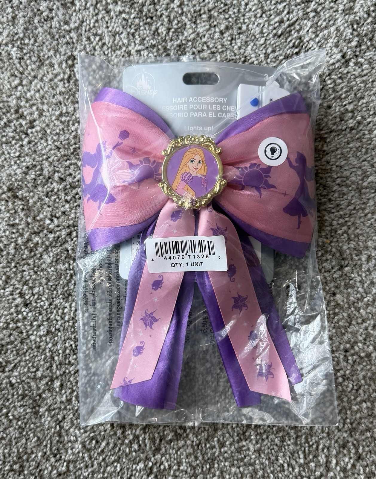 Disney Parks Tangled Rapunzel Princess Light-Up Hair Bow Accessory New With Tags