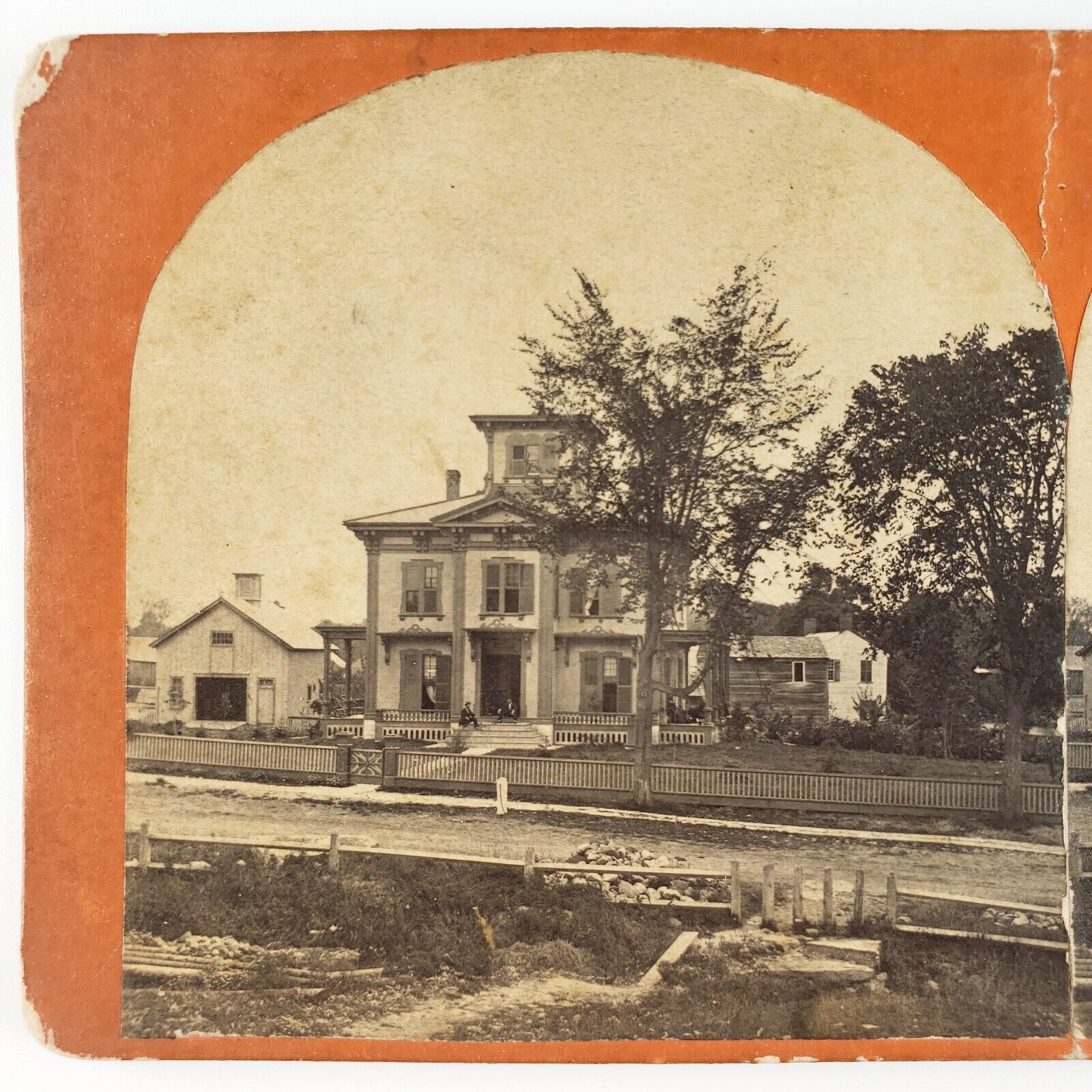 Kitchel House MIddlebury College Stereoview c1870 Academy Park Vermont B2232