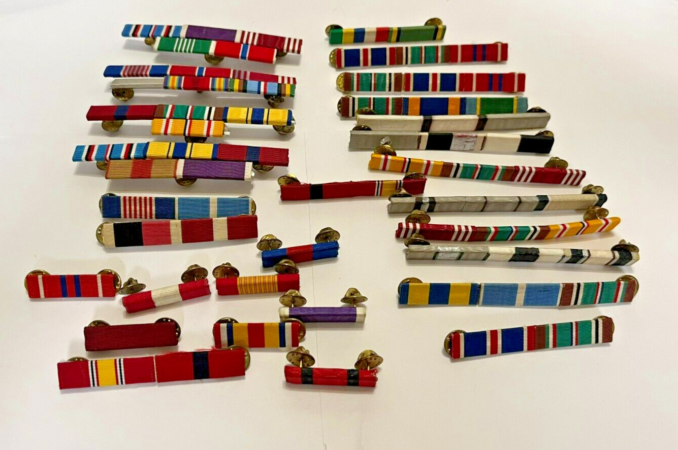 Lot Of 28 Vintage Military Stripes Rank Bar Pins Great Condition Please Read