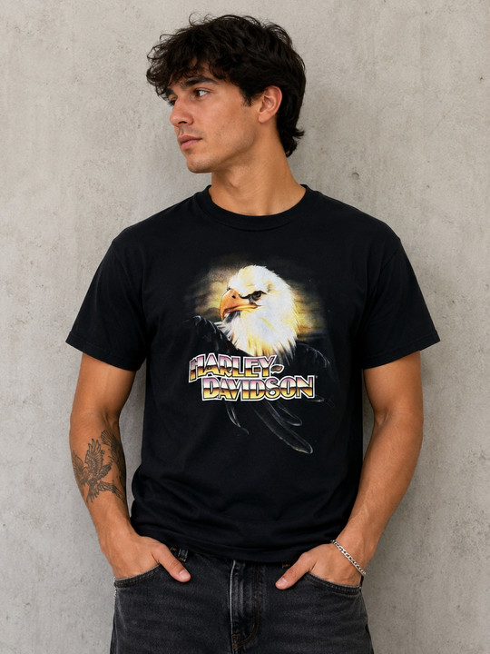 Rare VTG Harley-Davidson 3D Emblem Eagle T-Shirt Mancuso Houston TX USA Small Rare VTG Harley-Davidson 3D Emblem Eagle T-Shirt Mancuso Houston TX USA Small