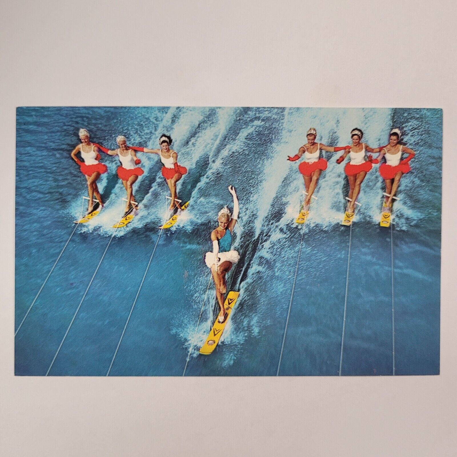 Water Ski Ballet Florida's Beautiful Cypress Gardens Vintage Chrome Postcard