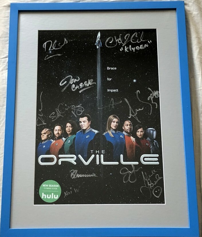 Orville cast signed 2019 SDCC poster FRAMED Scott Grimes Adrianne Palicki +7 JSA