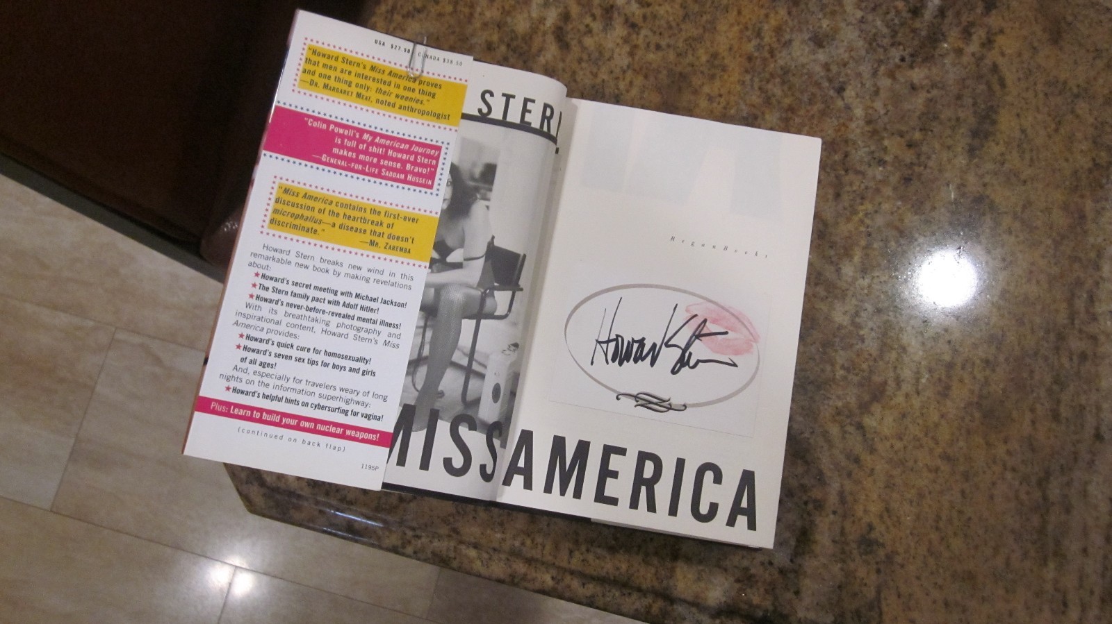 HOWARD STERN SIGNED AUTOGRAPHED MISS AMERICA W/KISS 1/50 (CONTEST PRIZE) RARE HH