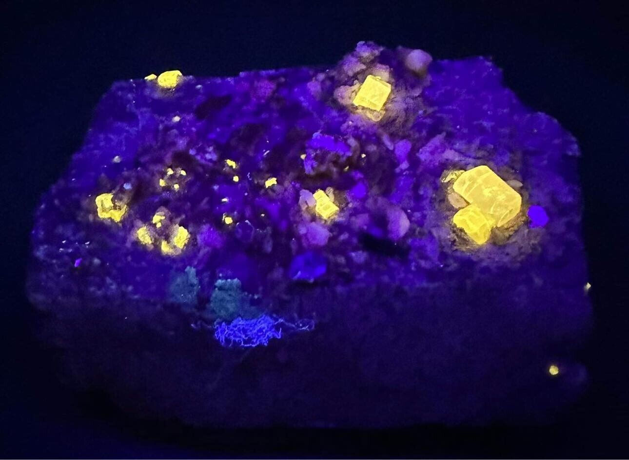 300 GM Rare Fluorescent Pinkish Apatite & Tourmaline Crystals On Feldspar Matrix